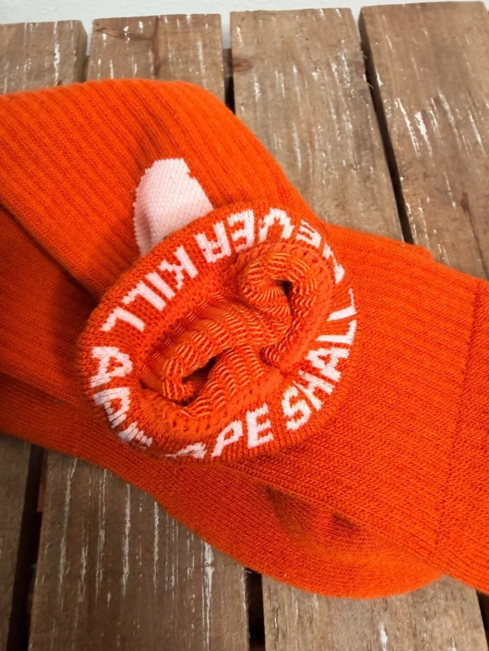 BAPE A Bathing Ape Ape Head Orange Crew Socks